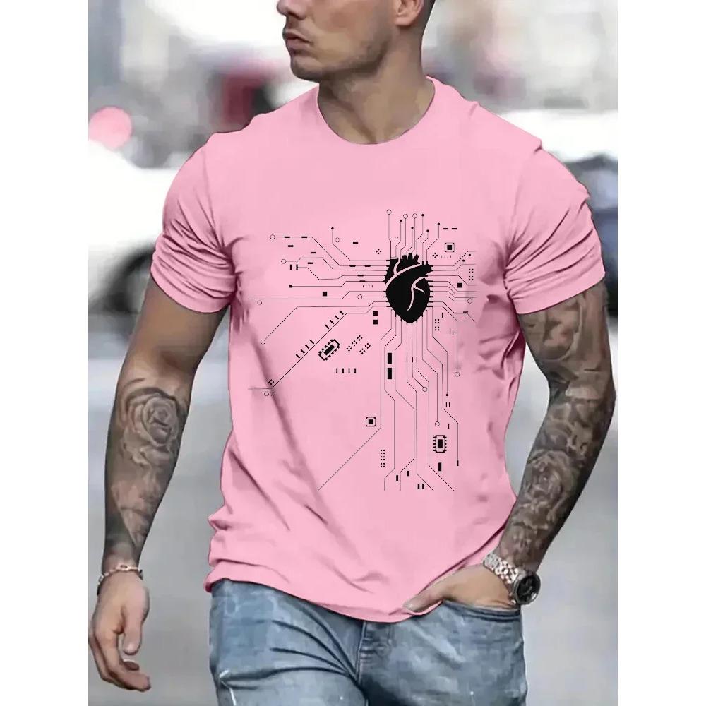CPU Processor Circuit Diagram T Shirt Men Summer T-shirt Circuit Board Funny Men's Tops Fashion Tees Homme Brand Unisex Clothes
