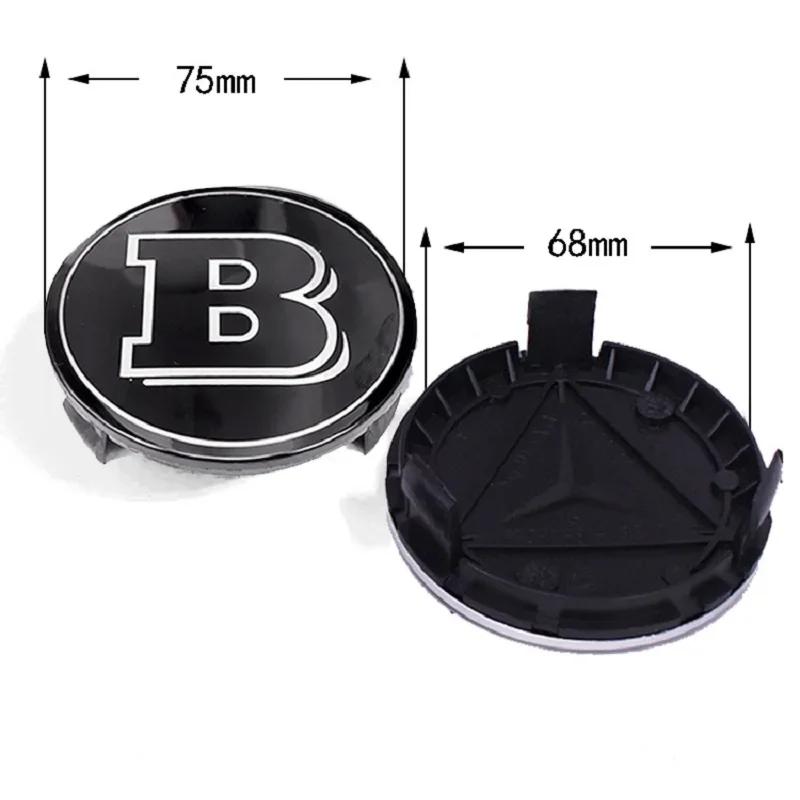 4Pcs 75mm Brabus Logo Car Emblem Wheel Center Hub Cap Accessories For Mercedes Benz AMG Apple W204 GLA GLC CLA W205 W203 W206