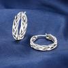 S925 Sterling Silver Vintage Basic Woven Earrings Hoop Earrings Women Jewelry Original Trendy Anniversary Gifts