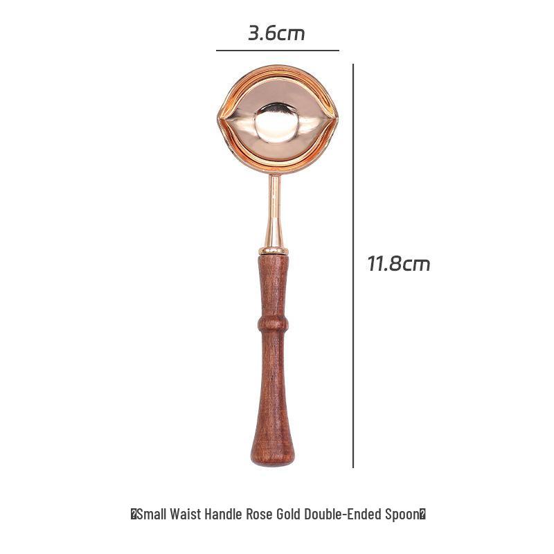 Double-Headed Wax Seal Spoon with Gold & Rose Gold Handles – Wax Melting Accessory for Sealing Stamp.