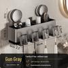 Wall-Mounted Suction Toothbrush & Toothpaste Holder with Aluminum Storage Shelf
