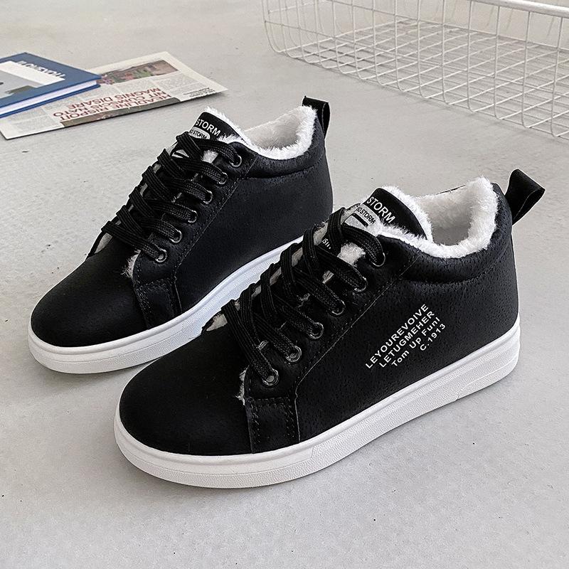 Флисовые туфли на платформе для повседневных кроссовок 40 чёрный — фото 4