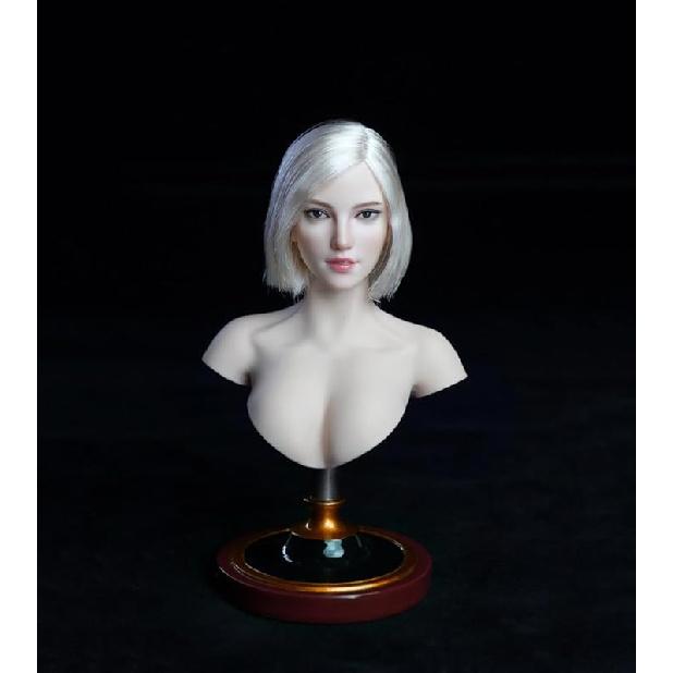 

Скульпт головы женского пола масштаба 1/6, голова азиатской девушки со светлой кожей, резной скульпт для 12-дюймовой экшн-фигурки PH TBL JO Worldbox (Белые волосы) White Hair