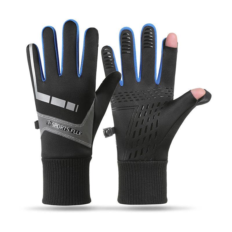 Winter Men's Outdoor Cycling Gloves Warm and Windproof Touch Screen Full Finger Gloves Motorcycle Riding and Skiing Equipment