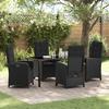 VidaXL 5-Piece Garden Dining Set with Cushions Black Poly Rattan 3380263