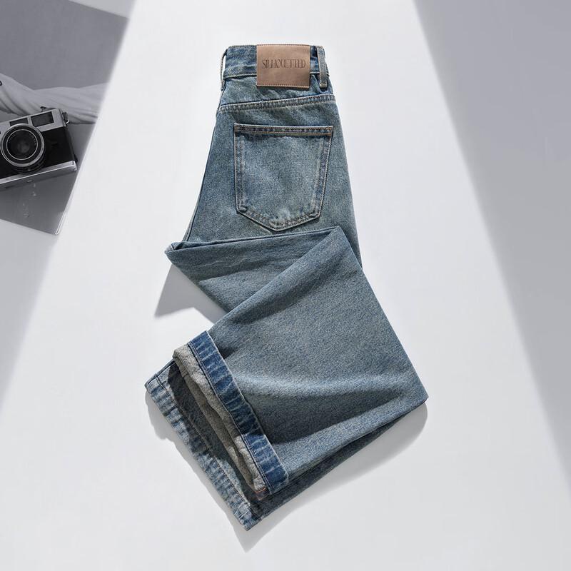 

RAIN.CUN Women s High-Waist Loose Straight-Leg Jeans 30