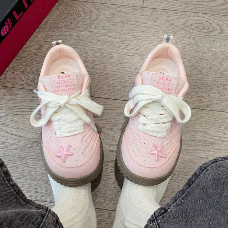 Móda 2024 NOVÉ Sladké Dobře vypadající Platformové Tenisky Prodyšné Růžové Dámské Značkové Boty Volnočasová Móda Ležérní Boty Zapatos De Mujer
