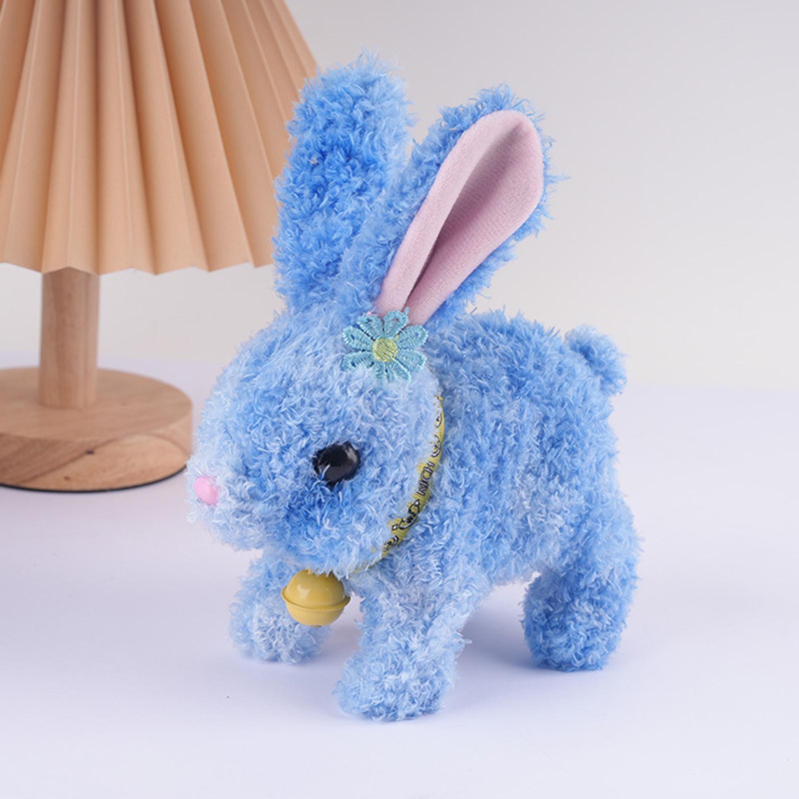

Electric Plush Toy, Lifelike Animal That Can Make Sounds, Move, Has Moving Ears, Electronic Pet, Children s Toy Doll One Size синий