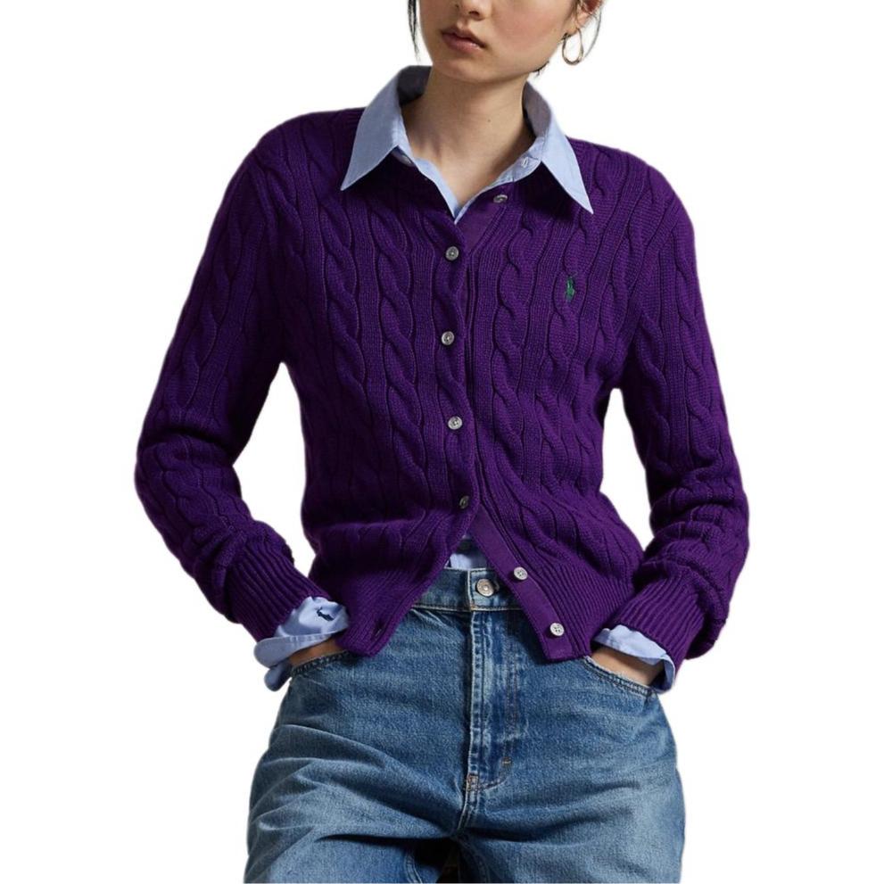 Polo Ralph Lauren Slim Fit Crew Neck Long Sleeve Cardigan Sweater Women Sweater WMPOSWENDW20454-500