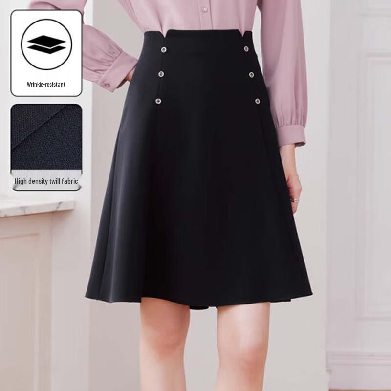 JESSIE Elegant Commuter Twill A-line Skirt DPFFX133 S