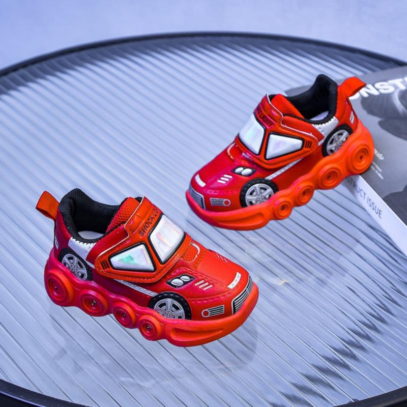 Children's LED Light-Up Sports Shoes Sneakers for Toddlers & Young Kids, Cartoon  Athletic Footwear for Boys & Girls