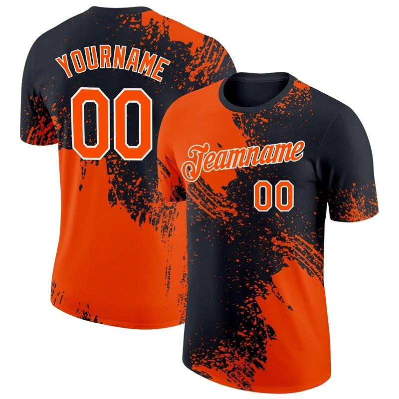Individuelles Name Nummer 3D Farbblockmuster T-Shirt Neues Design Pop Herren Fußball Kurzarm Oberteile Schnelltrocknend Unisex Individuelle T-Shirts