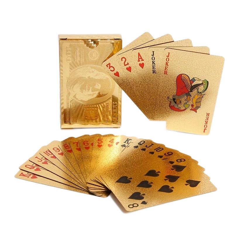 Premium Gold Water Repellent Playing Cards Great for Poker Parties and Games Halloween/Thanksgiving Christmas Gifts