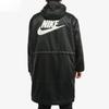 Nike Jaqueta de algodão com capuz e logotipo de carta masculina, roupa externa preta BV4695-010