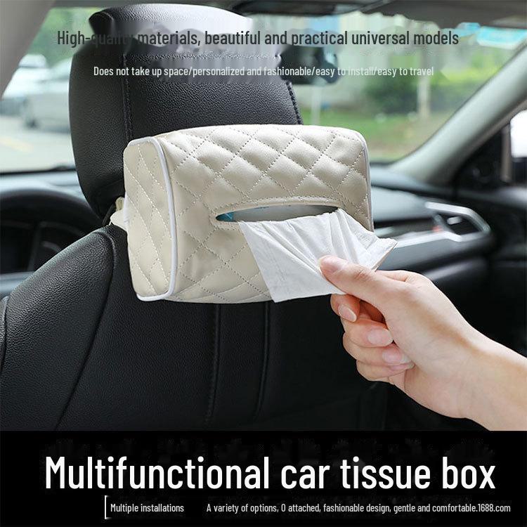 Cute Cartoon Hanging Car Tissue Box Set - Creative and High-End Car Accessory
