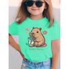 Summer Fashion Girls Short-sleeved T-shirt Cartoon Pattern Printed Casual Versatile Top