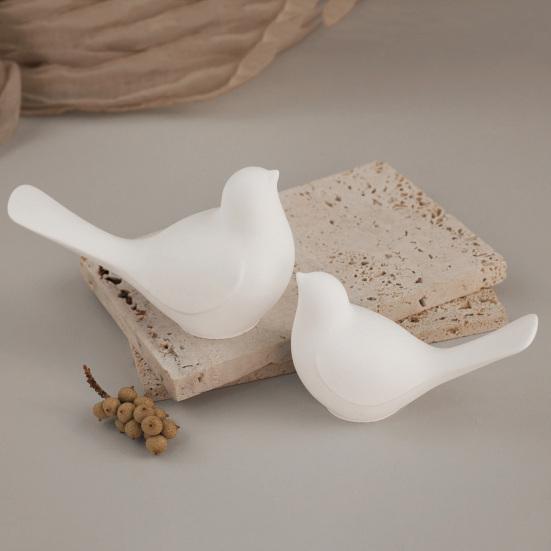 1/2Pcs Bird Figurine Silicone Mold Handmade Concrete Gypsum Epoxy Resin Casting Mold