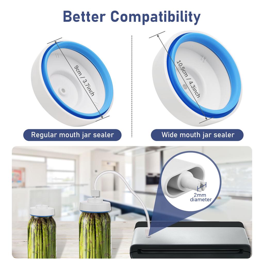 Mason Jar Vacuum Sealer Vacuum Sealing Kit with Hose Jar Opener Manual Vacuum Pump for Wide Regular