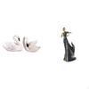 Elegant Swan Couple Figurines And Women Shaped Rack for Home Bar Decoration Bedroom Office Living