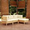 Day and Night - Day and Night Garden Furniture 4 Pieces with Cream Pine Wood Cushions