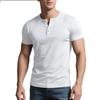 Men Summer Casual Slim Fit Short Sleeve Solid Henley Shirt
