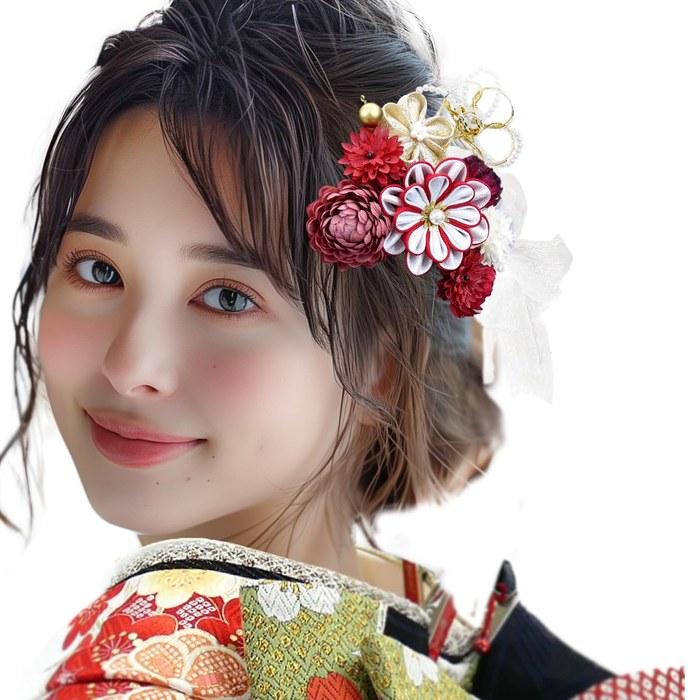 [Kiyomizu] Hair Ornament 3-Piece Set kk-013 (Red)