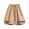 2024 Summer Plus Size Women's Elastic High Waist A-line Loose Casual Shorts