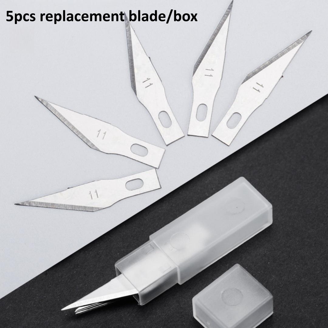 

Aluminum Alloy Engraving Knife with 5pcs Blade Accessories Pressing Pen Knife Hand-Account Sticker Art Knife Paper Pen Cutting