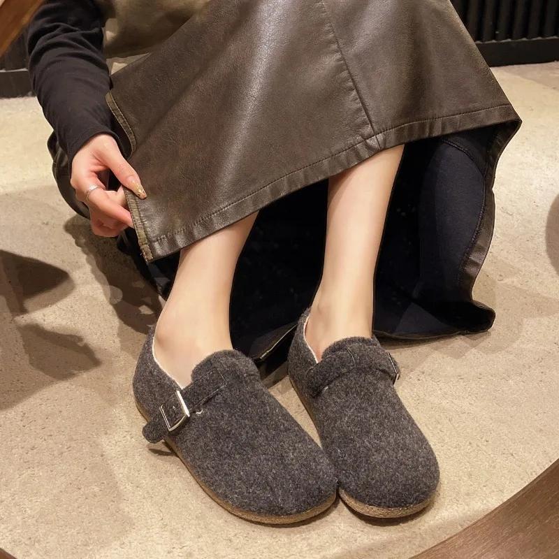 2024 Pantofi de damă de înaltă calitate Pantofi de damă cu curele cu cataramă Pantofi de zi cu zi ocazional femei cu vârf rotund cu fund moale Roma pantofi pentru femei