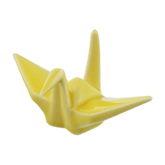 Arita Ware Yoshinobu Kitagawa Chopstick Rest, Yellow Crane