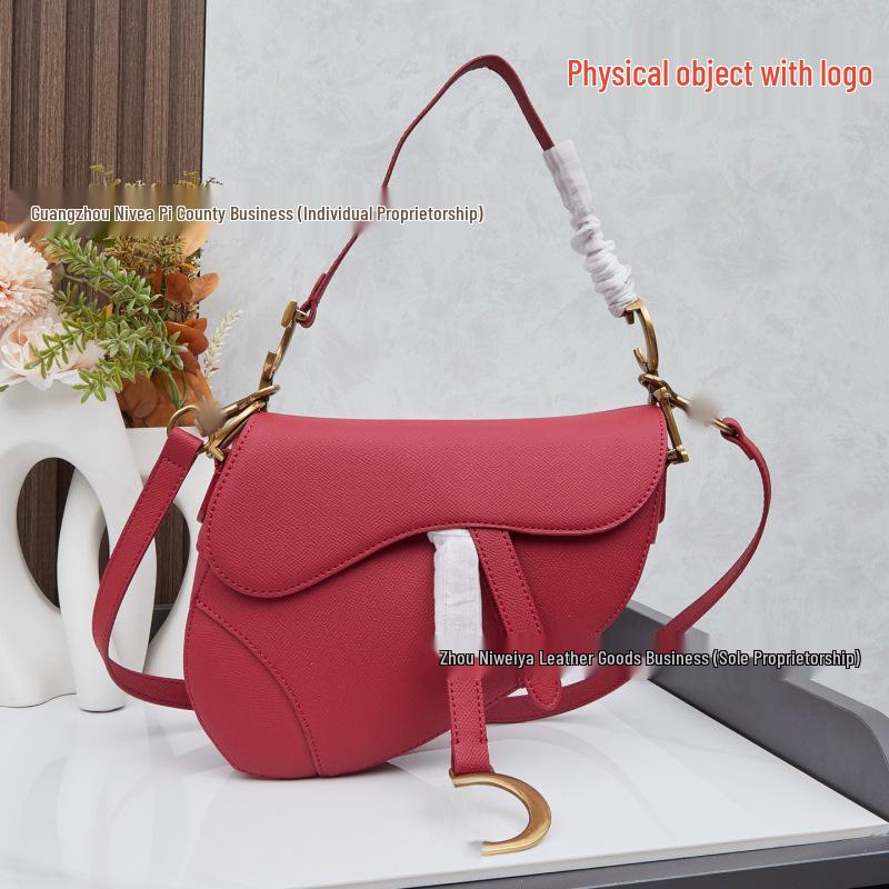 Women's Crossbody Saddle Bag with Vintage Floral Embroidery