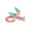3D Printed Crystal Divine Dragon Figurine with Movable Wings - Creative Handcrafted Toy Gift