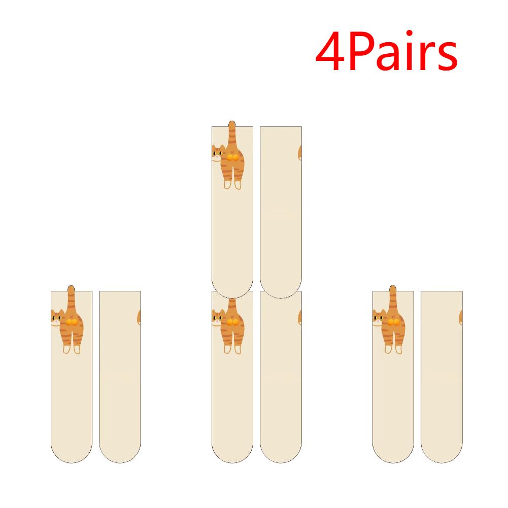 Woman Socks Kawaii Cartoon Cute 3D Dog Cat Paw Pattern Female Home Floor Sleeping Animal Crew Cotton Sock For Cats Lovers
