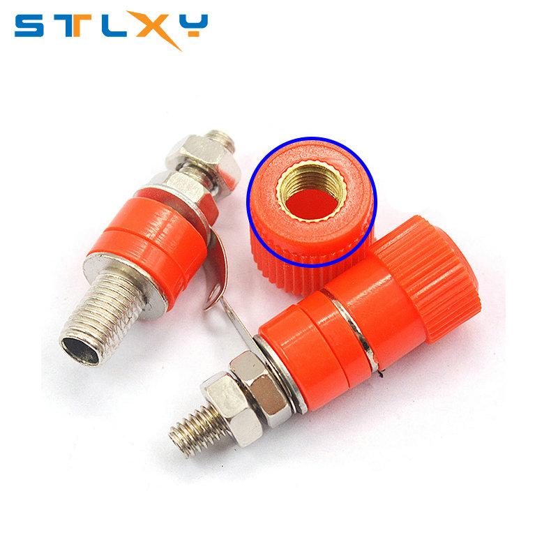 5PCS Terminal Blocks JS-910B 4mm Amplifier Terminal Connector Binding Post Banana Plug Jack Mount Black 5 Red 5