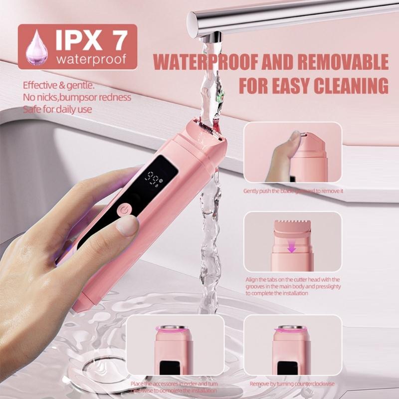 Rechargeable Bikini Line Trimmers For Ladies Featuring 2 Blades And LCD Screen For Precise Hair Removal