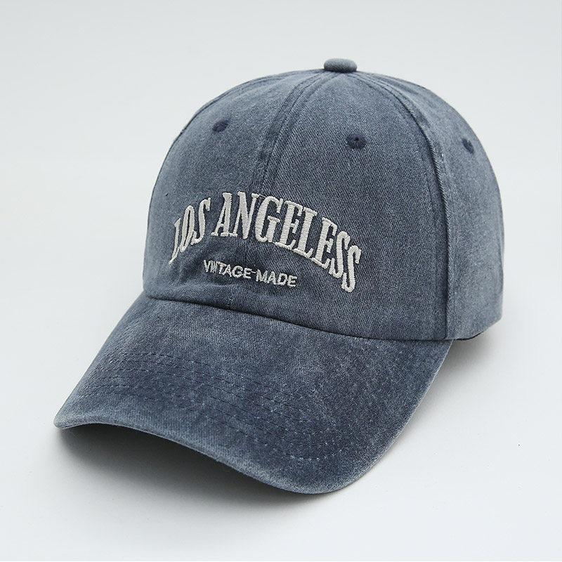 Washed Baseball Cap Women's Retro Old Deep Top Denim Hat Peaked Cap New Versatile Soft Top Hat Men