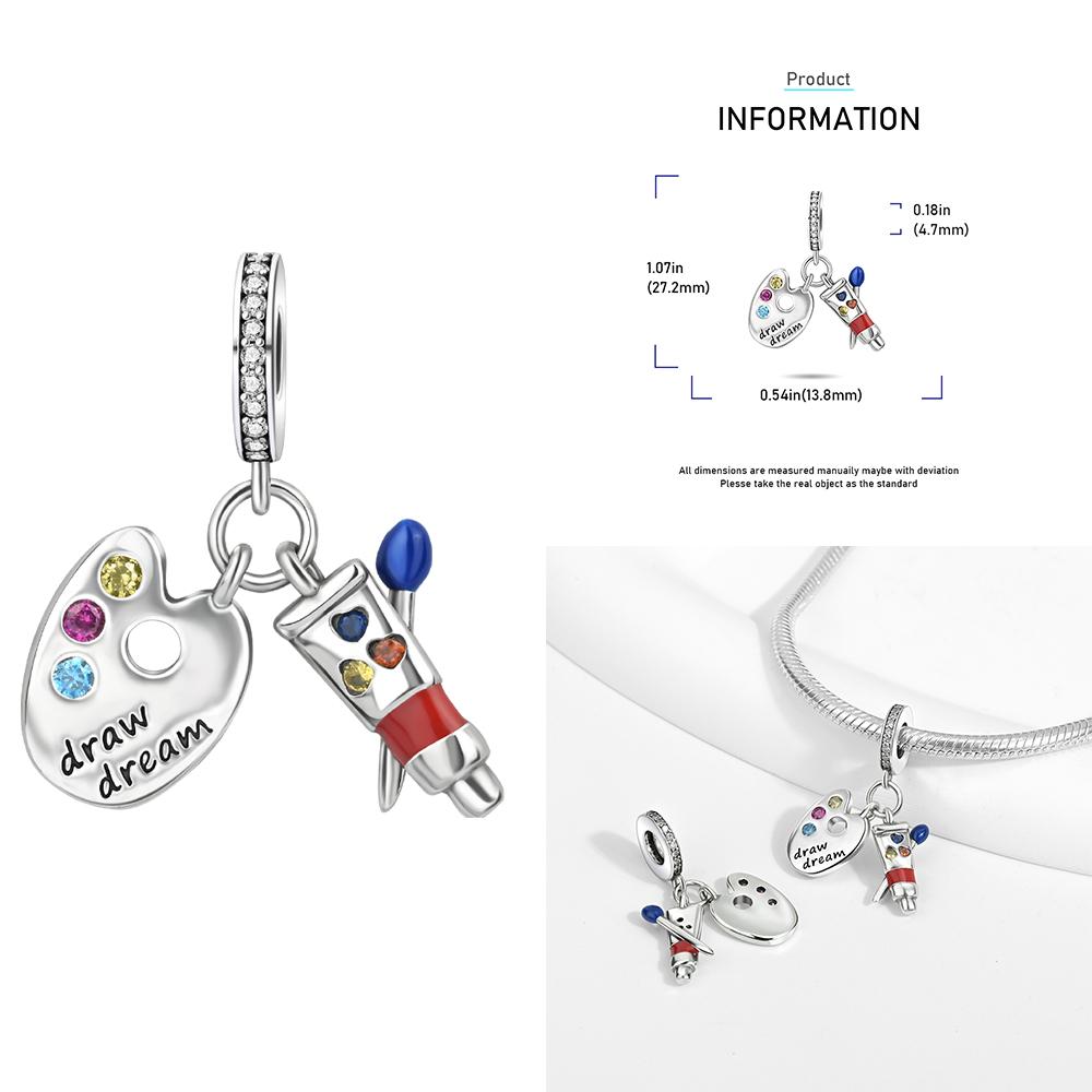 Zircon Heart Clip Charms Flower Clover Charm Copper Sea Turtle Beads Fit Diy Original Bracelet Jewelry