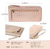 World Closet Women's Long Wallet, "Wind Era," L-Shaped Zipper, Genuine Lamb Leather, Holds 24 Cards, Ultra-Lightweight (100g), Ultra-Thin (1.5cm),