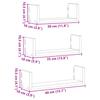 Wall Shelf Set 3 Pieces White Particleboard