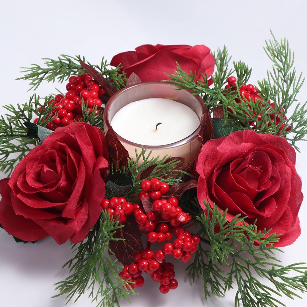 Romantic Candle Rings 30CM Candlestick Wreath Christmas Candle Wreath  Christmas Decor