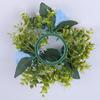 5Pcs Simulated Rose Flower Candlestick Wreath Small Candle Rings Dining Table Centerpieces Decoration Wedding Props