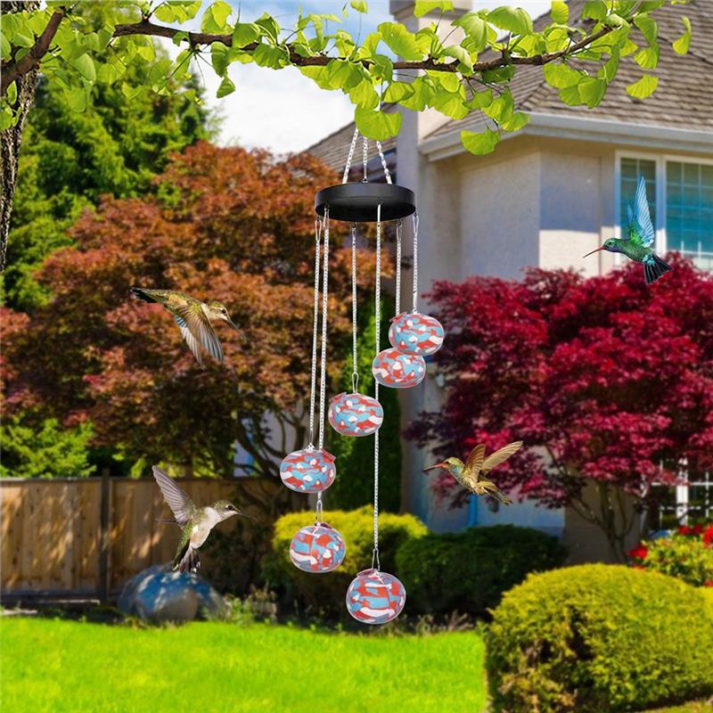 AEE2-Charming Wind Chimes Bird Feeders For Outdoors Hanging Ant And Bee Proof,Never Leak,Perfect Garden Decor