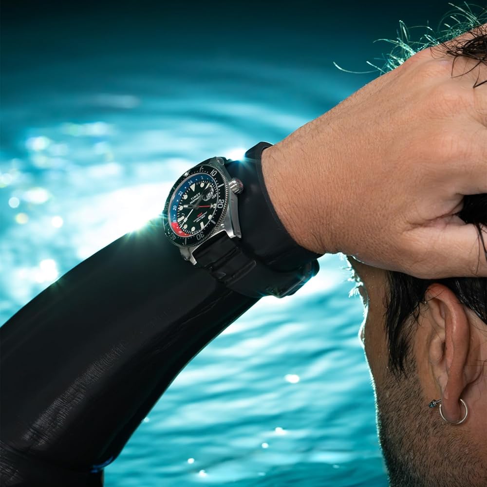 TIMEX Deepwater Watch, Quartz Movement, 20 ATM Water Resistance, Sapphire Crystal, Black Dial, TW2W75000, Men's [Authentic]