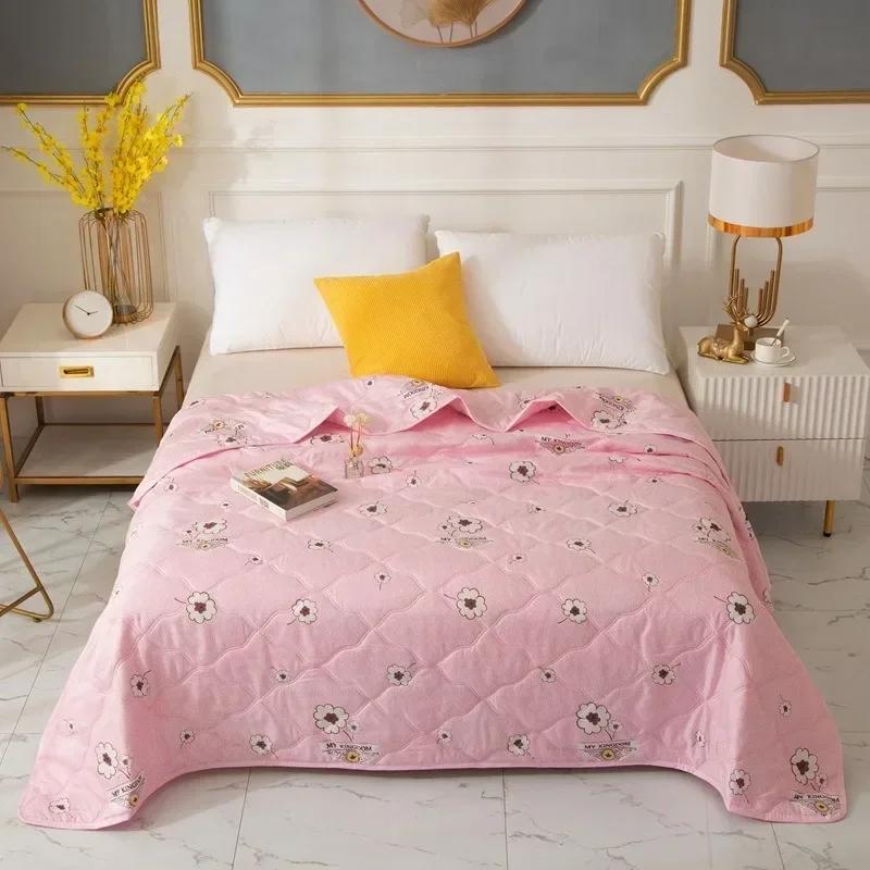 1PC 100X150cm Cute  Printed Spring Summer Comforter Adults Children Soft Breathable Quilting Quilt Single Bed Blanket Quilts