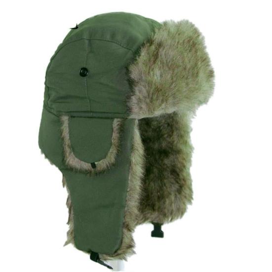 

Yousheng Men Winter Lei Feng Hat Thickened Plush Ear Protection Fuzzy Faux Fur Windoroof Waterproof Adjustable Heat Retention Outdoor Skiing Skating армия зеленый