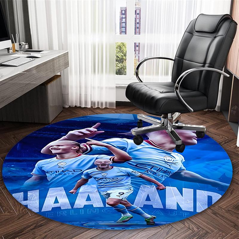 1pc Haaland5 Carpet, Round Rug, Comfortable, Suitable for Entryways, Living Rooms, Office, And Bedrooms, Christmas Decoration