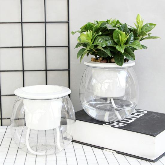 Vaso de Planta Autoirrigável Vaso de Flor com Reservatório Transparente Vaso Autoirrigável Transparente para Plantas de Interior Flores Violetas Africanas