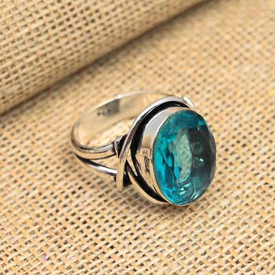 Ručne vyrábané šperky Aqua Apatite Gemstone 925 zo striebra pre ňu