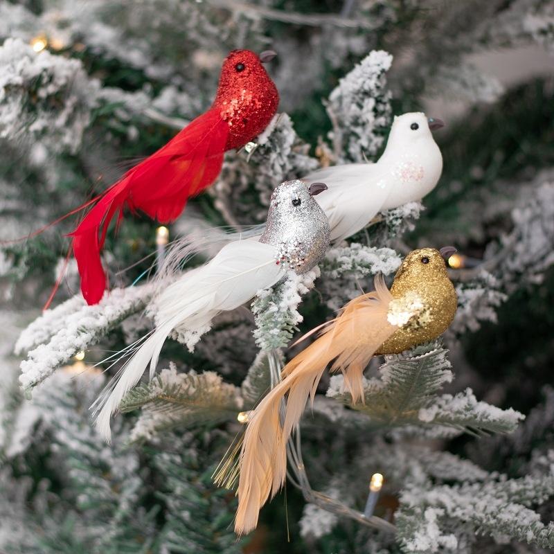 Glitter Simulation Birds Mini Artificial Foam Feather Birds Model Decorative Birds DIY Craft Home Garden Wedding Lawn Ornaments