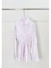 2024 Women's Summer Long Sleeve Shirt Dress with Turn-Down Collar and Waist Tie